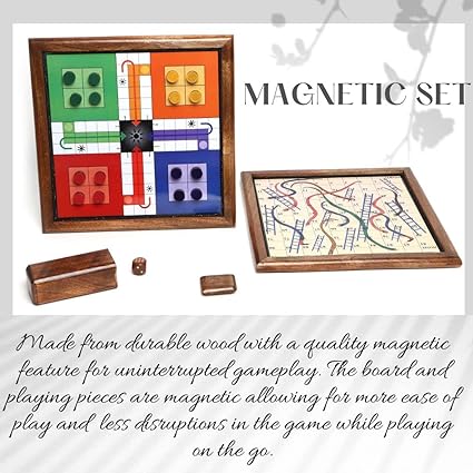 Wooden Ludo Board Game Wooden Ludo 2 in 1 Snakes and Ladders Board Game For Kids Adults Wooden Games Wooden Board Games