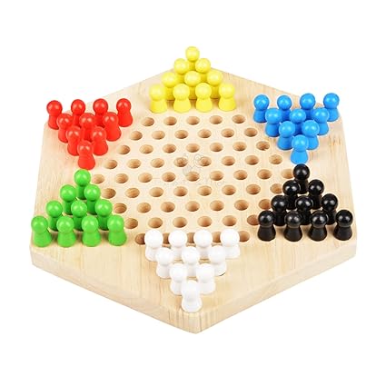 Wooden Chinese Checkers Hexagon Board  Games Indoor Games Kid Games