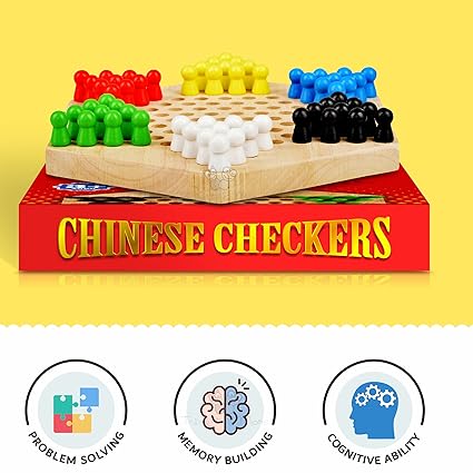 Wooden Chinese Checkers Hexagon Board  Games Indoor Games Kid Games