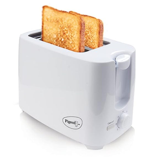 Pigeon 2 Slice Auto Pop up Toaster. A Smart Bread Toaster for Home (750 Watt) (White)