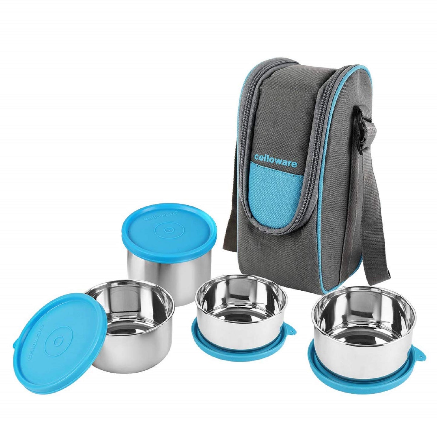 CELLO Steelox Stainless Steel Lunch Box blue