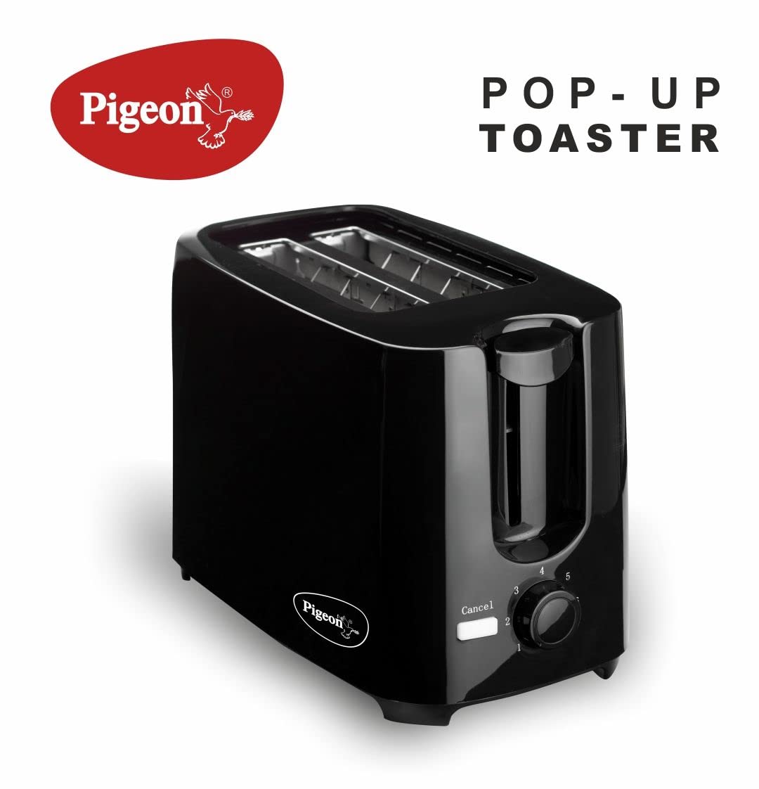 Pigeon by Stovekraft 2 Slice Auto Pop up Toaster. A Smart Bread Toaster for Your Home (750 Watt) (black)