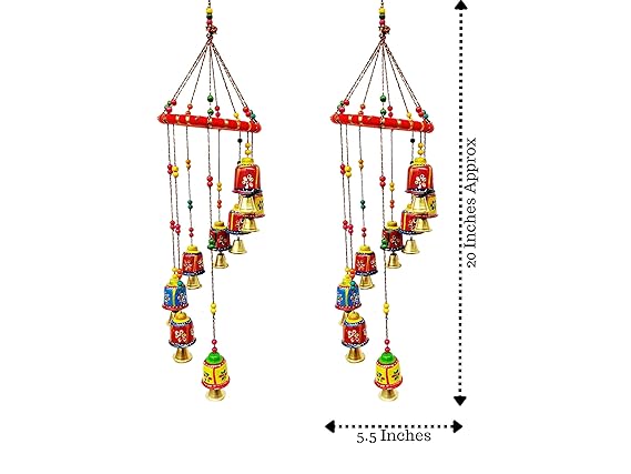 Rajasthani Door & Wall Hanging Home Decor  Balcony Decor Hanging  Home Furnishing Home Decor Items Pack of 2 Multi-Colour