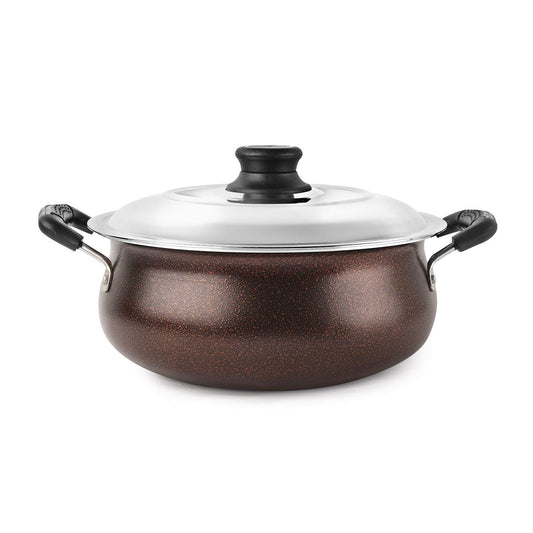 Aluminium Kadai with lid Stainless Steel Cookware Serving Ware Wok With Lid 2.5 Ltr