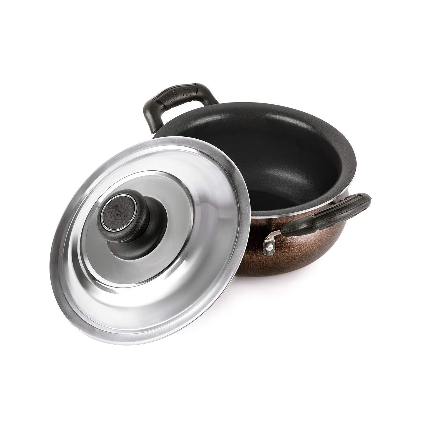 Aluminium Kadai with lid Stainless Steel Cookware Serving Ware Wok With Lid 2.5 Ltr