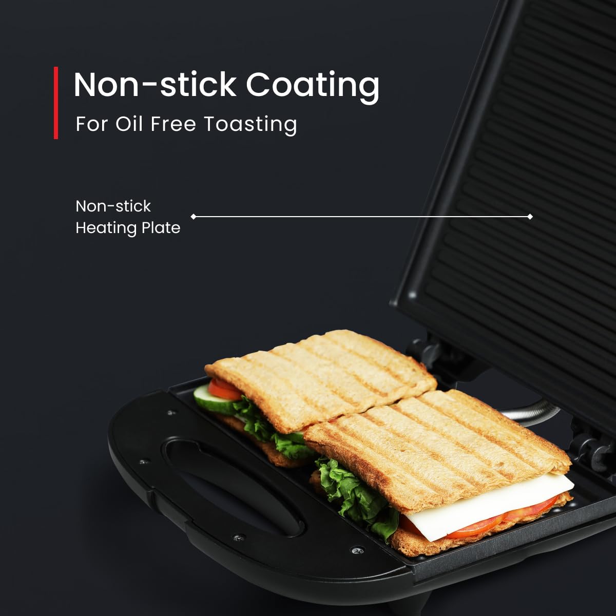 Prestige PGMFB 800 Watt Grill Sandwich Toaster with Fixed Grill Plates, Black