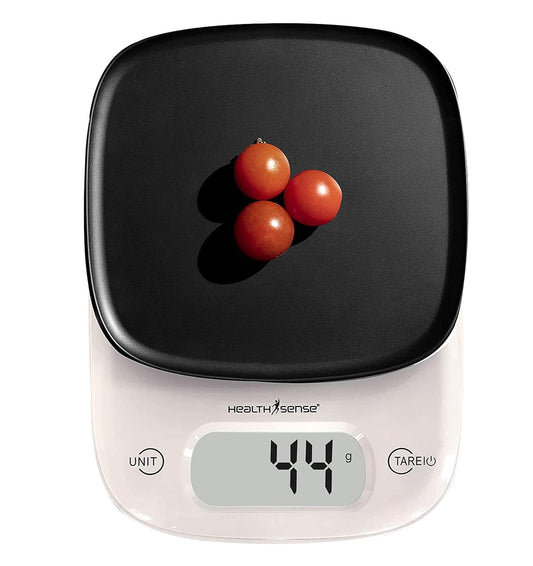 HealthSense Weight Machine for Kitchen, Kitchen Food Weighing Scale for Health, Fitness, Home Baking & Cooking with Bright LCD, Touch Button, Tare Function