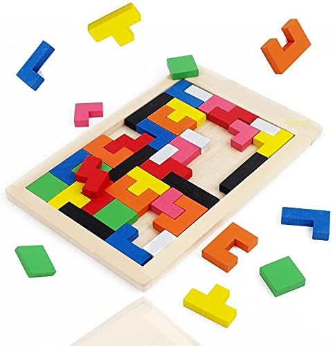 Wooden Puzzles Brain Toy Colorful Jigsaw Game Wood Puzzles jigsaw puzzle games Educational Gift for Baby Toddlers Kids Age 3+ Years