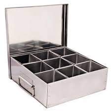 Stainless Steel Square Shape spice box container organiser spice organiser spice storage for Commercial use