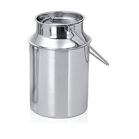 Stainless Steel Milk Can, Oil Can, Milk Barni, Ghee Storage Can, Silver Stainless Steel Milk Storage Can with Lid (1 Liter)