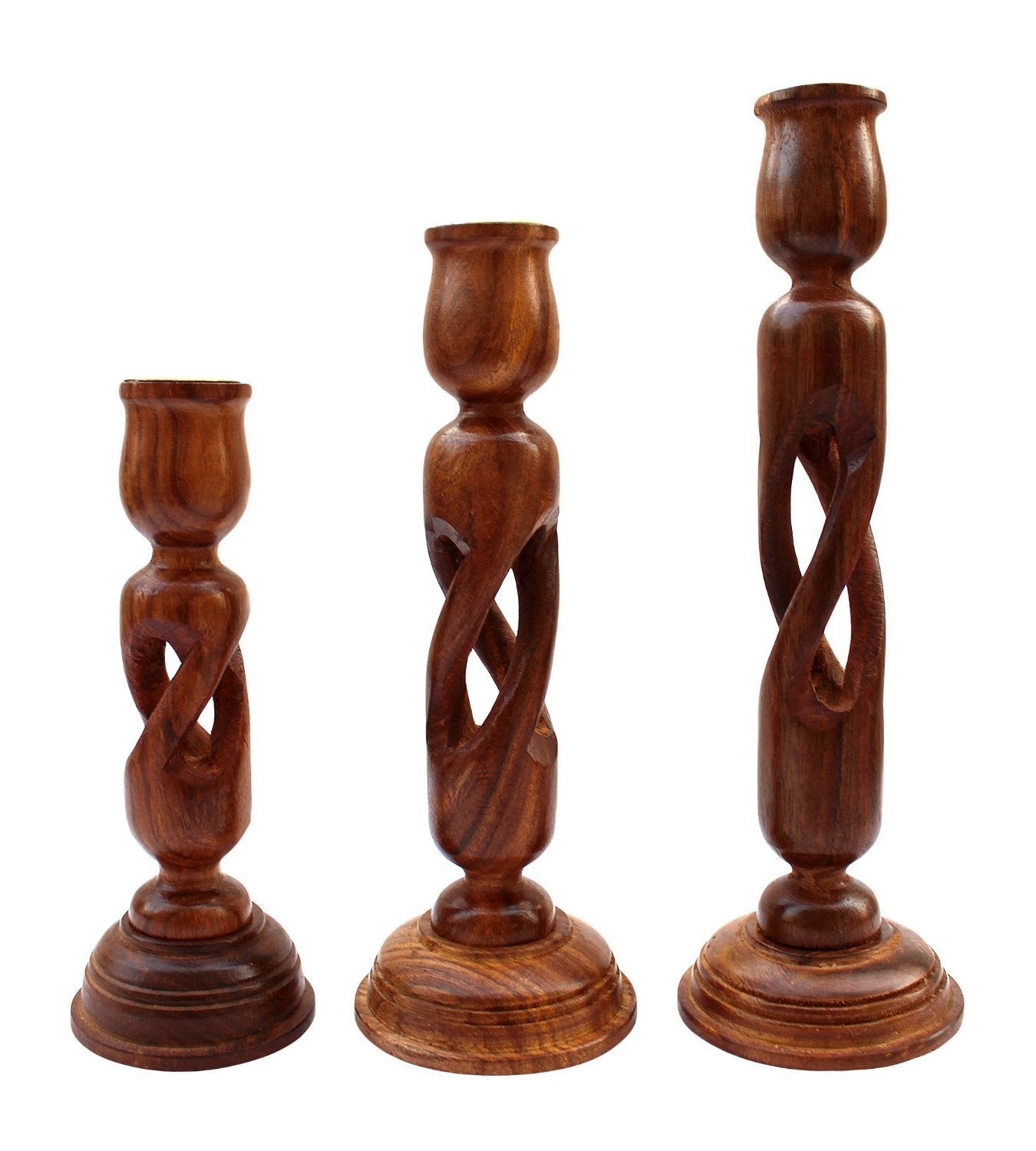Wooden Candle Holder Stand for Home Decor Decorative Tealight Holder Set of 3 Candle Organiser