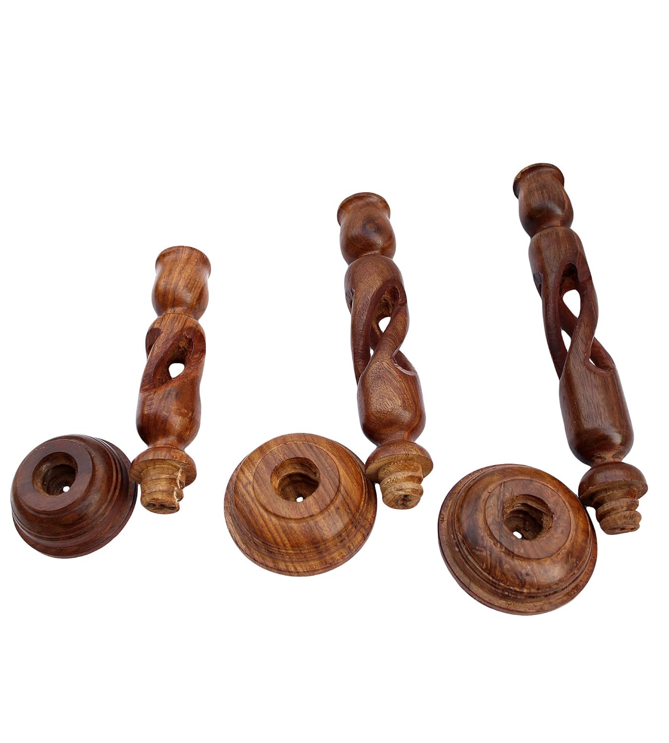 Wooden Candle Holder Stand for Home Decor Decorative Tealight Holder Set of 3 Candle Organiser