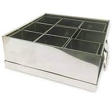 Stainless Steel Square Shape spice box container organiser spice organiser spice storage for Commercial use