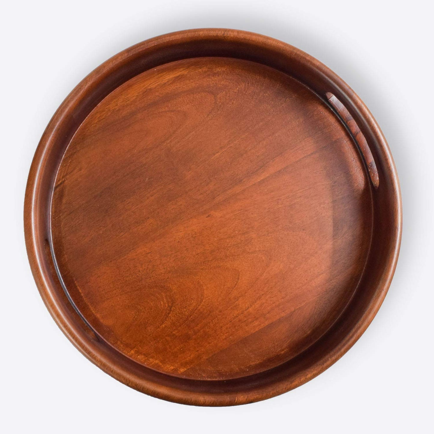 Handcrafted Round Wooden Serving Tray 12x12 Inch Platter Kitchen Tray