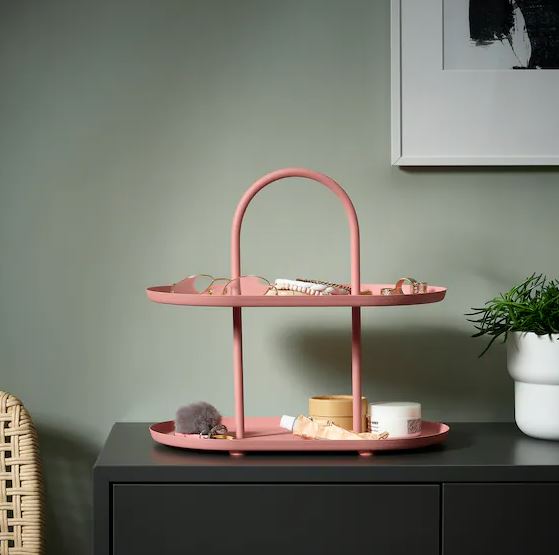 IKEA SOMMAROGA Serving stand, two tiers, pink Serving Tray Snack Platter Server ware Table Platter 1pcs