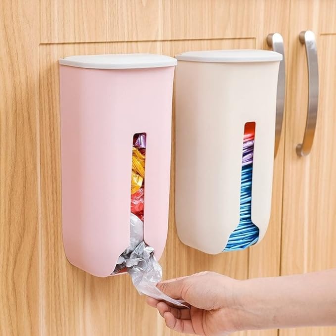 Kitchen Open-Top Grocery Bag Holder Plastic Saver And Dispenser Kitchen Dispenser Grocery Bags Holder Wall Mount Storage Box Container Plastic Bag Holder and Dispenser for Plastic Bags pack of 1