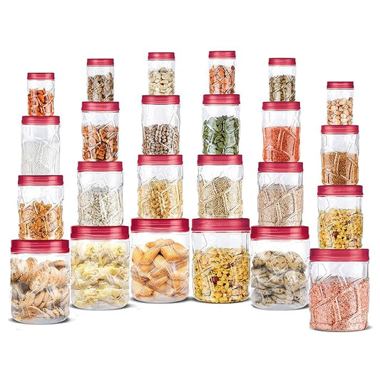 MILTON Vitro Plastic Pet Storage Jar and Container, Set of 24