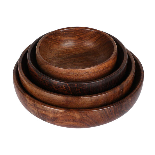 Wooden Bowl Serving Bowl Mixing Bowl Bowl For Kitchen Home & Kitchen Snack Bowl Set of 4