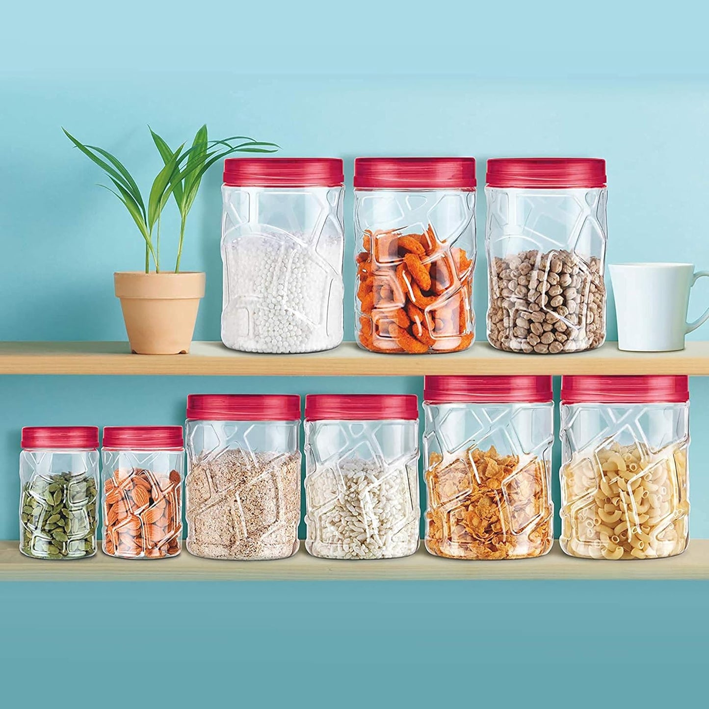 MILTON Vitro Plastic Pet Storage Jar and Container, Set of 24