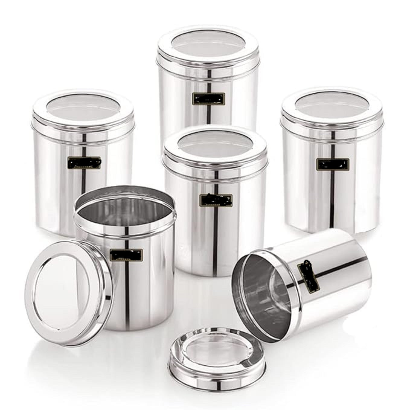 Stainless Steel Containers for kitchen with See Through Lid  Kitchen Containers Set Food Grains Capacity500gms Approx