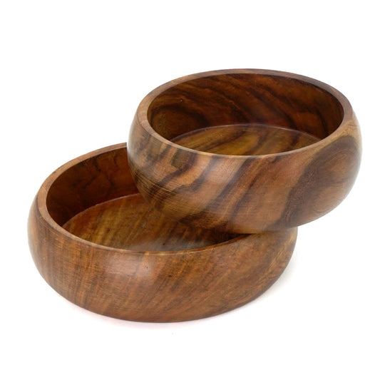 Wooden Bowl Serving Bowl Salad & Mixing Bowl Bowl For Kitchen Home & Kitchen Snack Bowl Set of 2