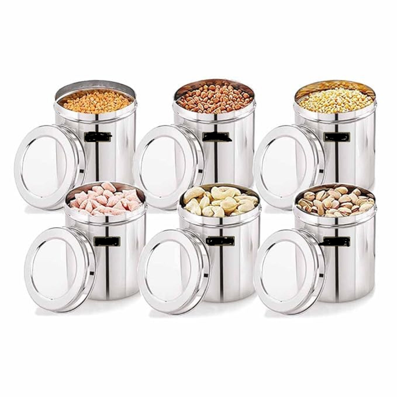 Stainless Steel Containers for kitchen with See Through Lid  Kitchen Containers Set Food Grains Capacity500gms Approx