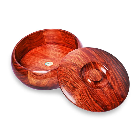 Sheesham Wood Solid Chapati Box Casserole for Roti 9 Inch Diameter wooden chapati box roti storage box