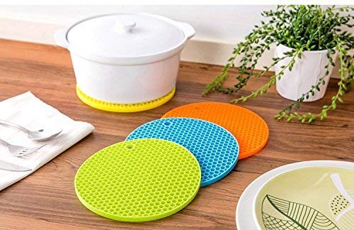 Round Silicone Trivets Mats for Hot Pots and Pans Silicone Pot Holders Multi Purpose Trivets Mats Heat Resistant Trivet Mat Teapot Coaster (Pack of 6)