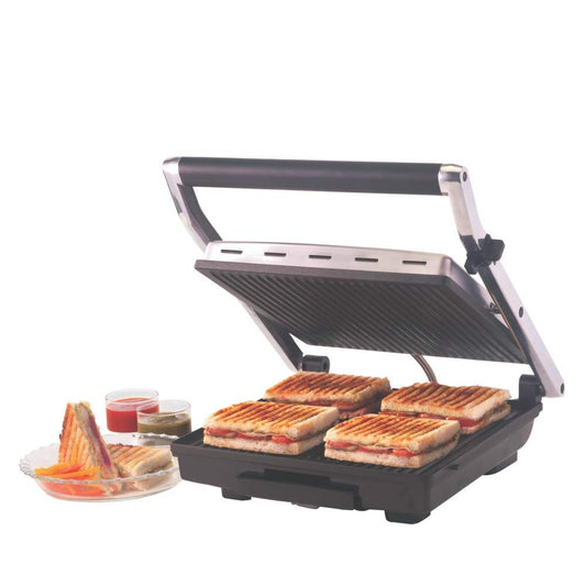 Borosil Super Jumbo 2000-Watt Grill Sandwich Maker, Black