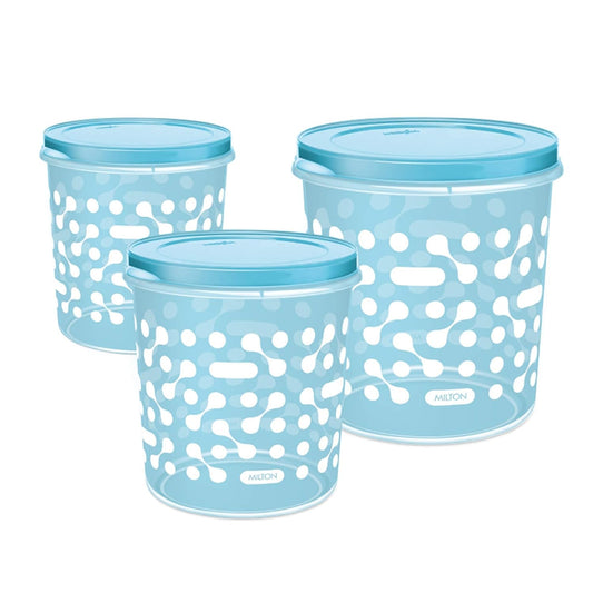 MILTON Storex Plastic Storage Container Set, Set of 4, Blue