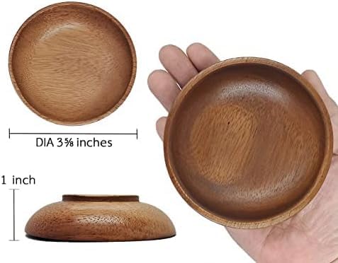 Round Wooden Bowl Small Size Wooden Snacks Bowls Wood Small Serving Bowl Serving Bowl Pyala Kitchen Snack Bowl Set of 4 Bowls Dia 3⅝"x 1" H