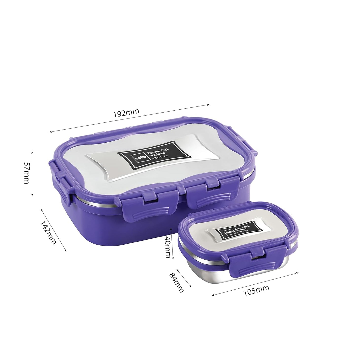 CELLO Thermo Click Stainless Steel Small Lunch Box Tiffin Box