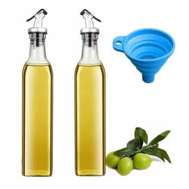 500 ml Oil Dispenser Pack of 2 Bottle Olive Oil Dispenser Vinegar Dispenser Bottle Glass Oil Dispenser  Kitchen Oil Dispenser Bottle Salad Dressing Dispenser Bottle Oil Pouring Bottle Cooking Oil Dispenser Pump Oil Dispenser Bottle