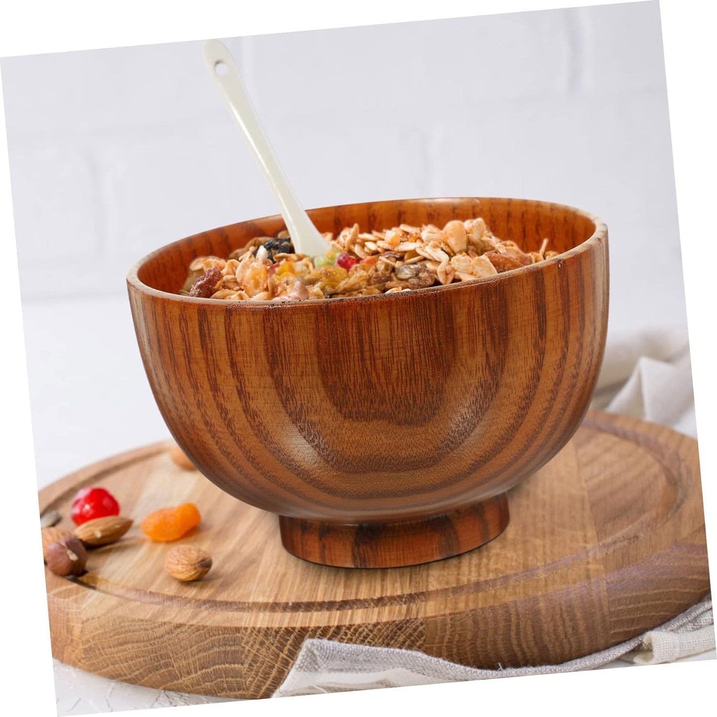 Wooden Serving Bowl Wood Salad Bow Wooden Bowl Serving Bowl Salad & Mixing Bowl Bowl For Kitchen Home & Kitchen Snack Bowl