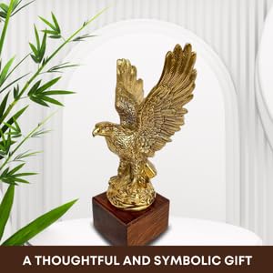 Metal Flying Eagle with Base Showpiece Decorative Statue Antique Showpiece Memento Trophy Award & Vastu Power Strength