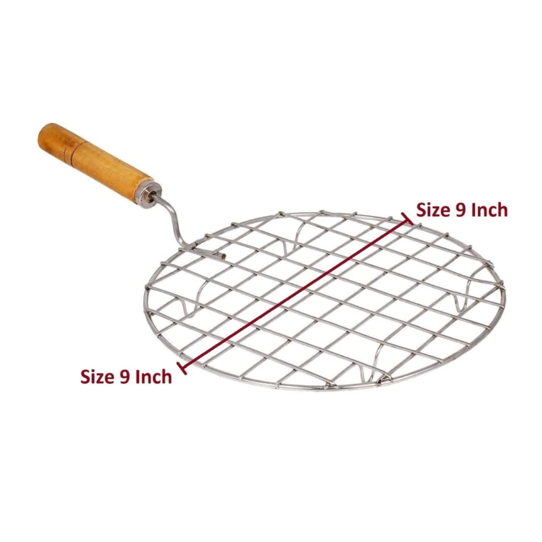 Wooden Handle Roaster Papad Jali Paneer Grill Roti Maker Barbeque Jali Roaster Chapati Toast Grill Roaster griller toaster