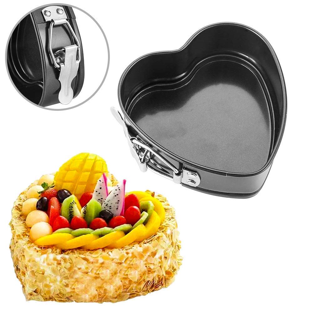 Non-Stick Removable Bottom Springform Cake Pan Mould Heart Square Round Set of 3 Cake Pan Molds Cake Molds Cake Baking Molds Silicone Cake Molds Bundt Cake Molds Round Cake Molds Square Cake Molds Heart-shaped Cake Molds Mini Cake Molds Novelty Cake Molds