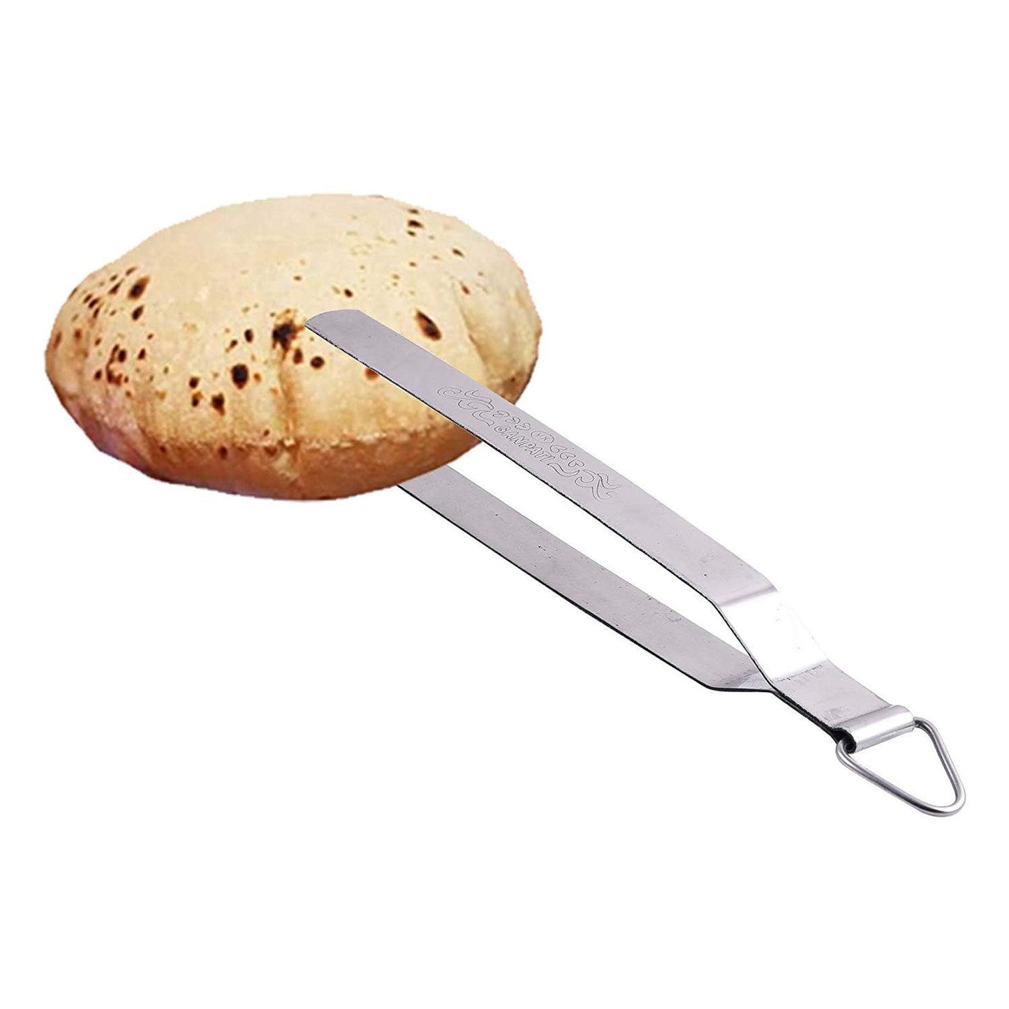 Stainless Steel Chapati Roti Chimta with Pakkad Utensil Holder steel chimta &  Stainless Steel Pakked