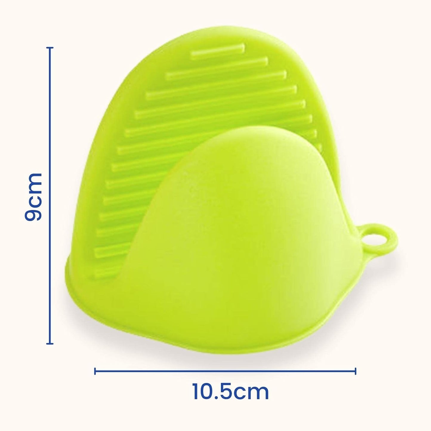 Silicone Pinch Grip Mitten Oven Mitt Gripper Kitchen Potholder Utensil Tool, 10inch(Green) - Set of 2