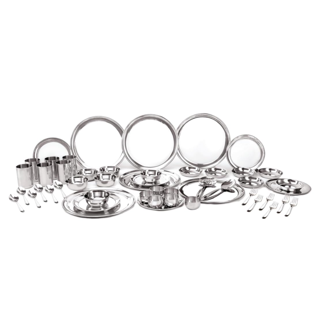 Stainless Steel Dinner Set Crockery Set Kitchen Set for Home Utensils Set of 50 pcs