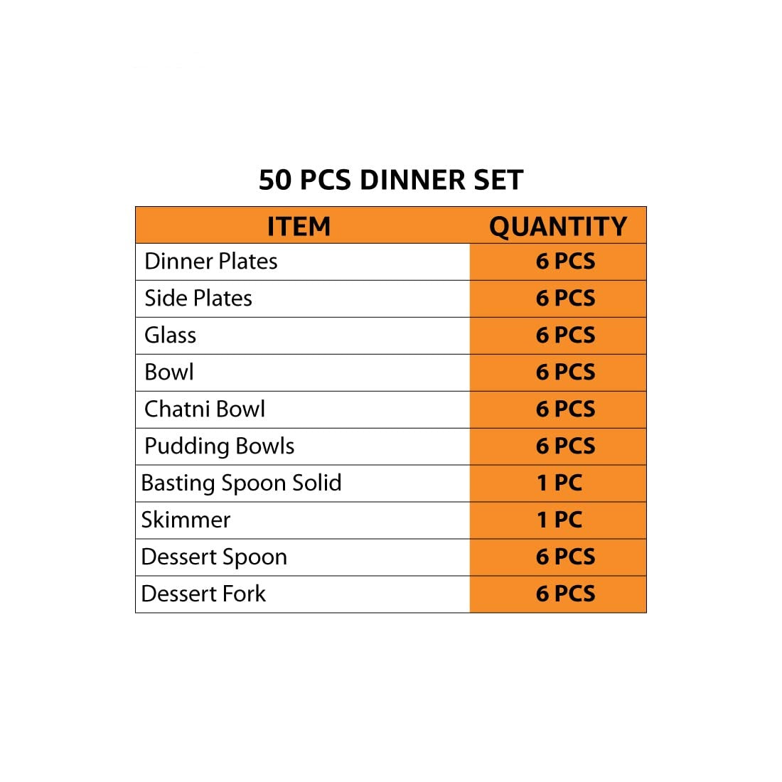 Stainless Steel Dinner Set Crockery Set Kitchen Set for Home Utensils Set of 50 pcs