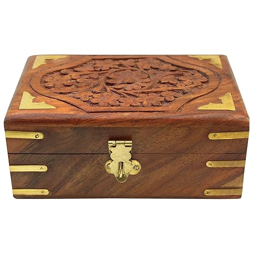 Wooden Jewellery Box Handmade Jewel Box Jewellery Organiser Box For Women Wood Box 6 X 4 inch