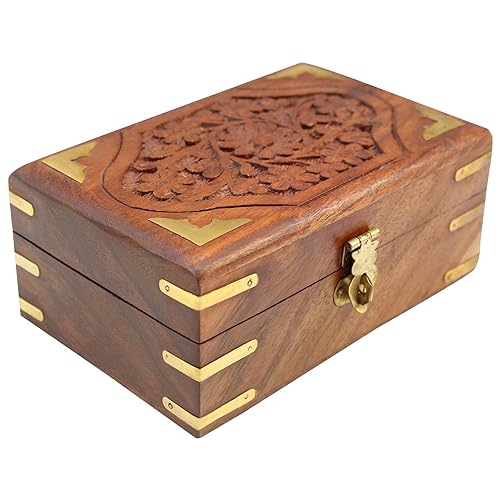 Wooden Jewellery Box Handmade Jewel Box Jewellery Organiser Box For Women Wood Box 6 X 4 inch