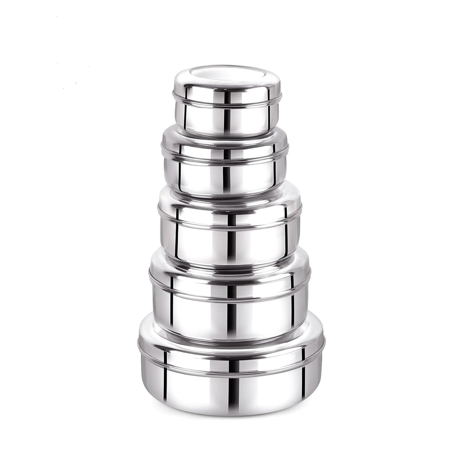 Stainless Steel Food Storage Dabba Food Storage Container S.S Container Food Organiser Set Of 5