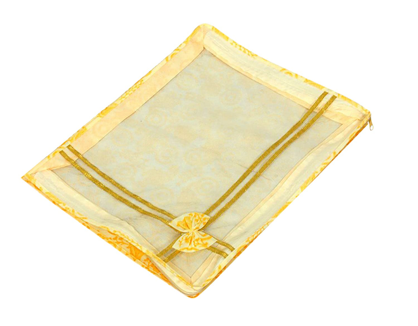 Non-Woven Single Saree Covers With Zip|Saree Packing Covers For Wedding|Saree Cover Set Of 6 (Gold)