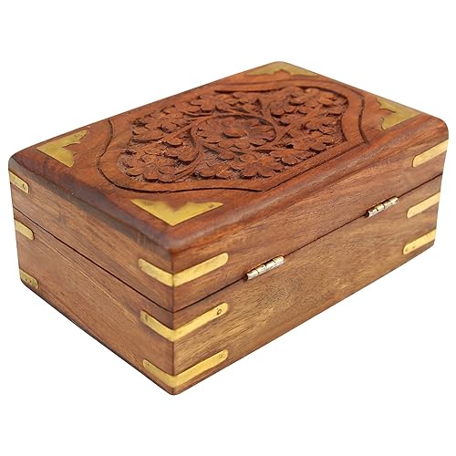 Wooden Jewellery Box Handmade Jewel Box Jewellery Organiser Box For Women Wood Box 6 X 4 inch