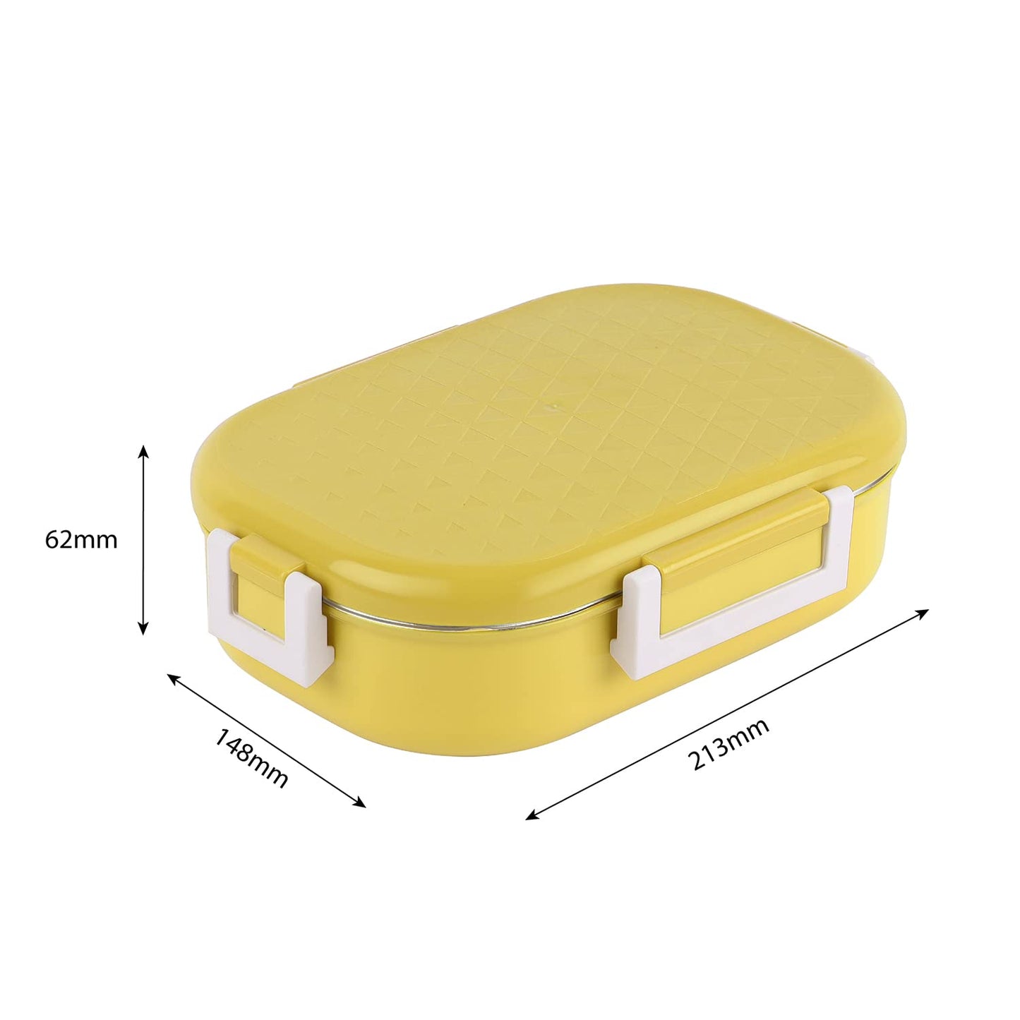 CELLO Altro Neo Lunch Box, Neo Yellow, 700ml | 2 Units Insulated Lunch Boxes |Stainless Steel Lunch Box for Kids | Leak-Proof Snacks Tiffin Box for School