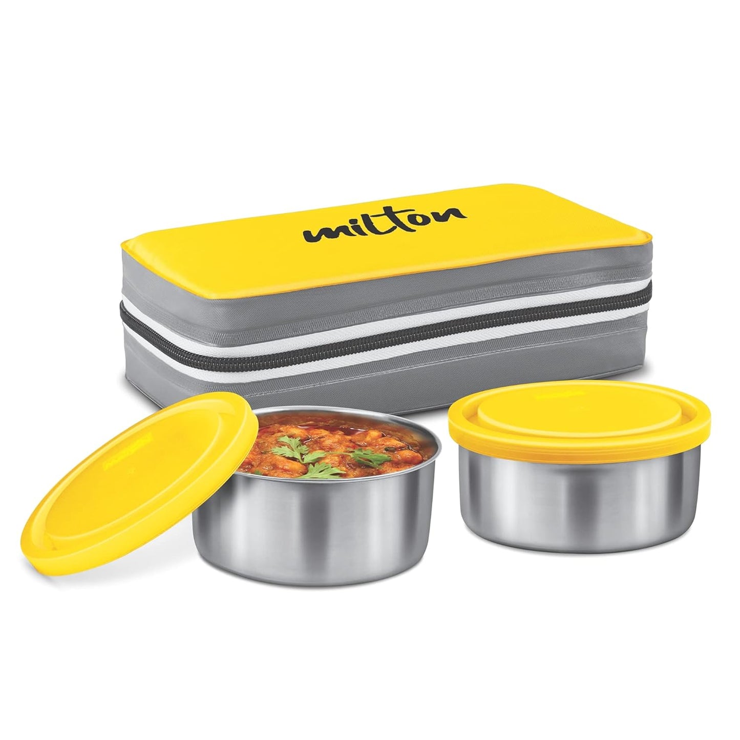 MILTON New Mini Lunch Insulated Tiffin 2 compartment 280 ml each with box cover